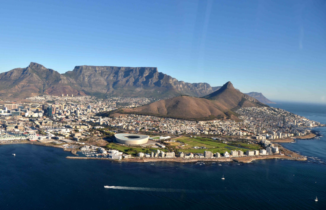 Kaapstad gezien vanuit de lucht