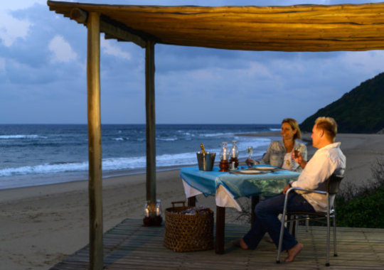 Prive diner bij Thonga Beach Lodge
