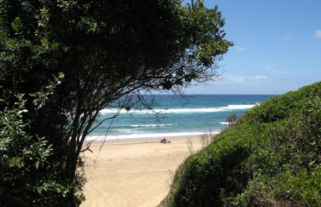 Strand bij Cape Vidal bij St. Lucia