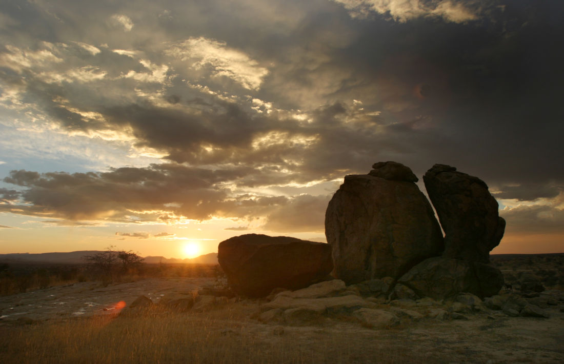 Zonsondergang in Erongo