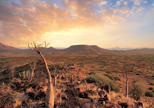 Avond over de woestijn in Namibie