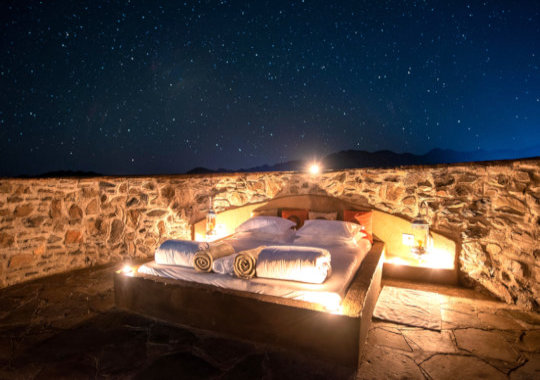 Sleepout onder de sterren in de Namib woestijn