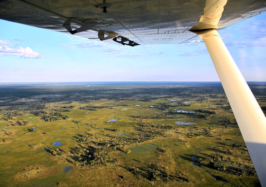 Vluchtje over de Okavango Delta