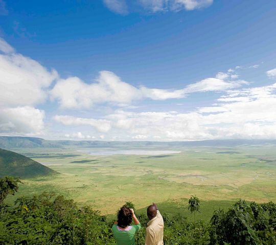 Uitzicht over de Ngorongoro krater tijdens hoogtepunten van Tanzania reis