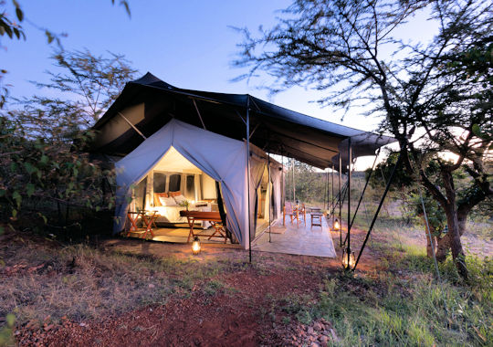 Overnachting in luxe tent bij Wilderness Camp in Kenia