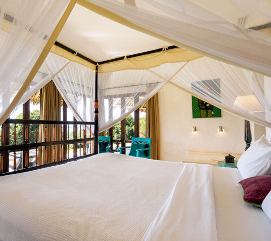 Sultan villa slaapkamer bij Qambani Resort Zanzibar