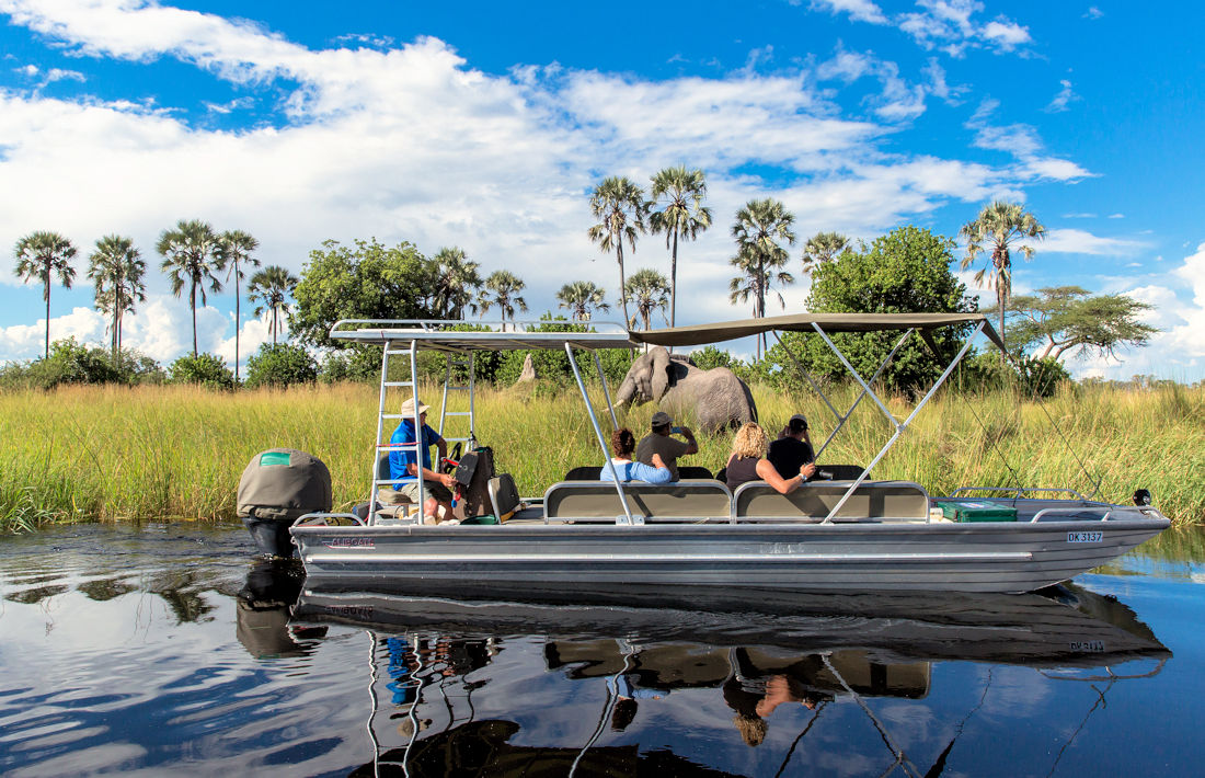 Boottocht in de Okavango delta vanuit Maun in Botswana