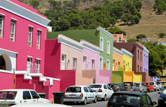 Kleurrijke huisjes in de Bo Kaap in Kaapstad