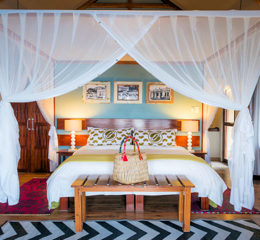 Slaapkamer bij Machangulo Beach Lodge Mozambique