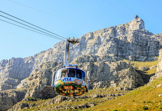 Kabelbaan naar Tafelberg bij groepsreis door Zuid Afrika