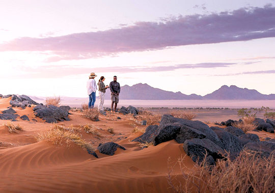 Landschap in de Namib woestijn tijdens fly in Namibie