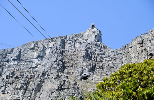 met de kabelbaan naar Tafelberg